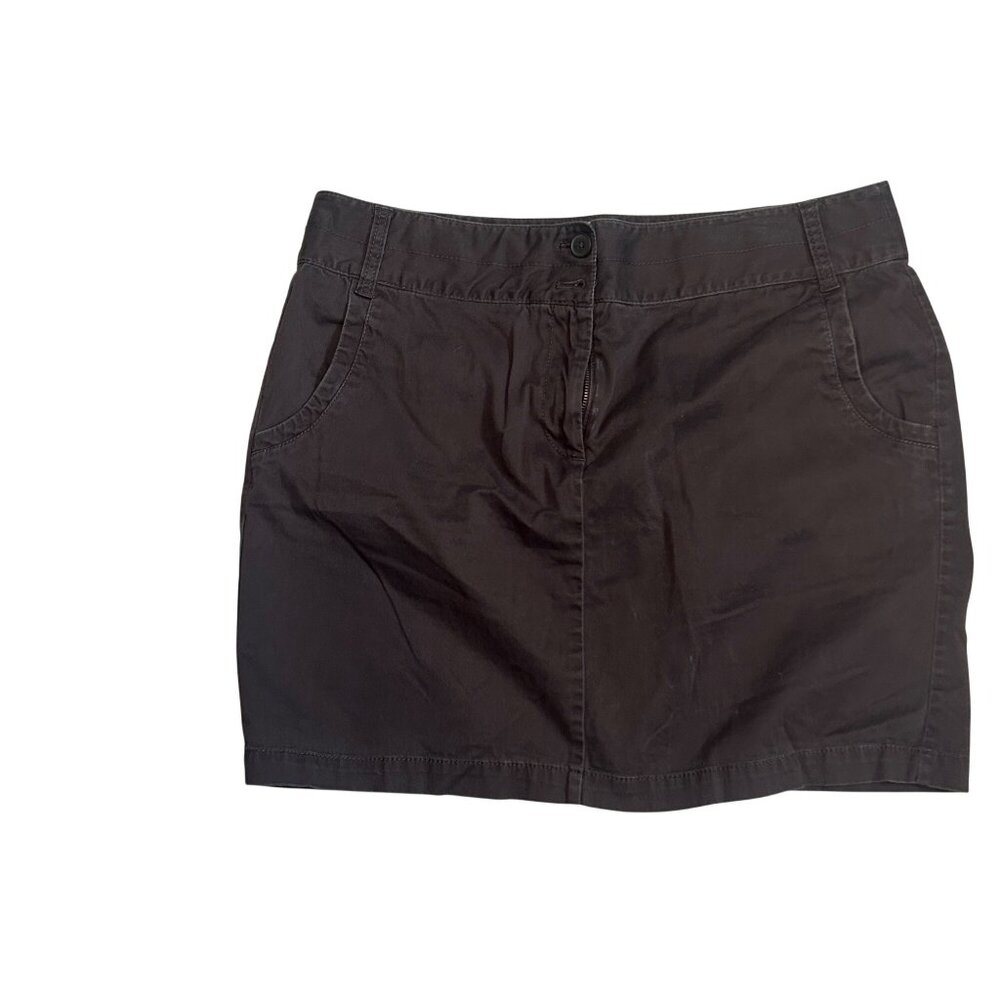 Ann Taylor Loft Womens Brown Mini Skirt Size 16 Cotton Casual Made In India 1882